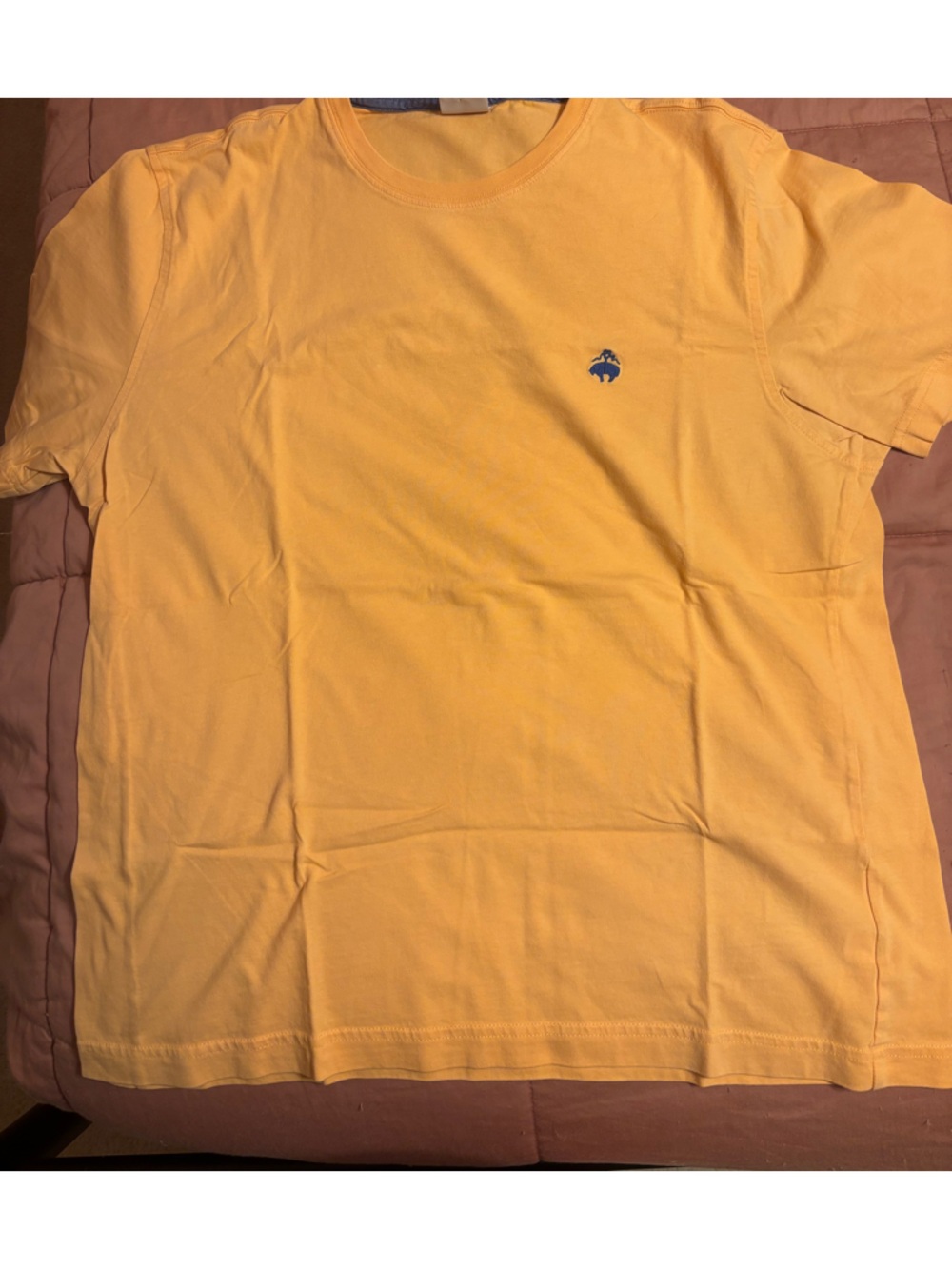 Brooks Brothers Yellow Short Sleeve Tee with Navy Logo